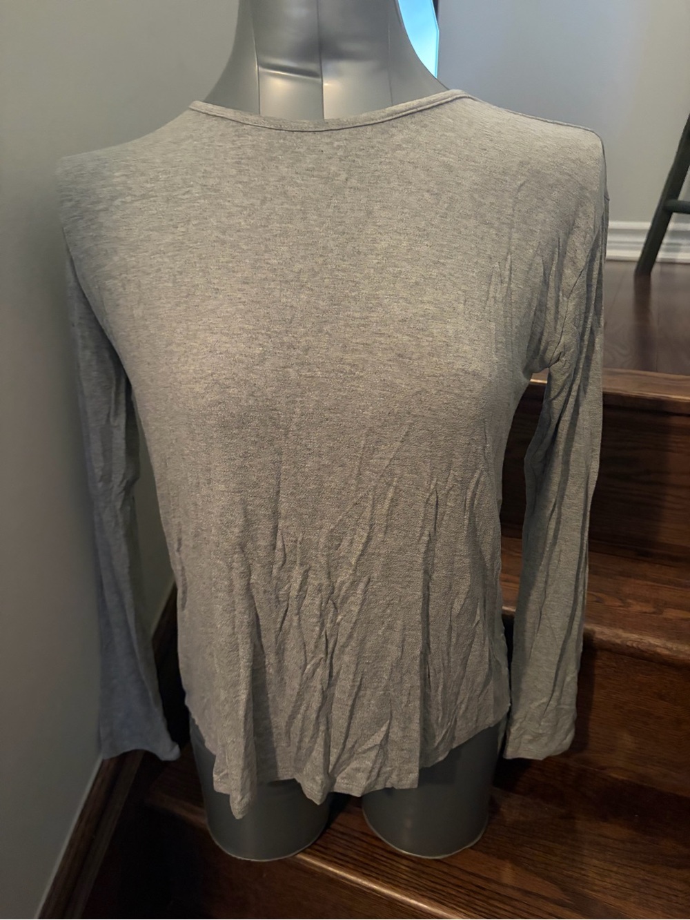 Cozy Casual Light Gray Long Sleeve Top